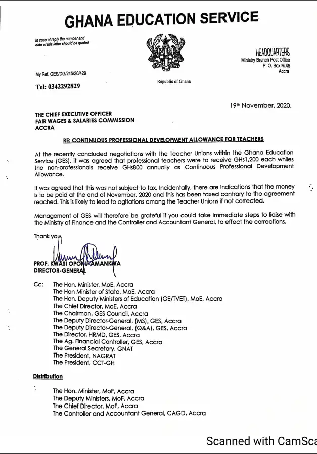 Taxed Professional Development Allowance Response