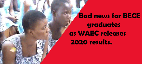 Bad news for 1438 BECE graduates as WAEC releases 2020 results.