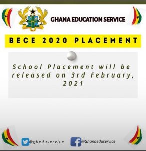 BECE 2020 School Placement: When will it be out?