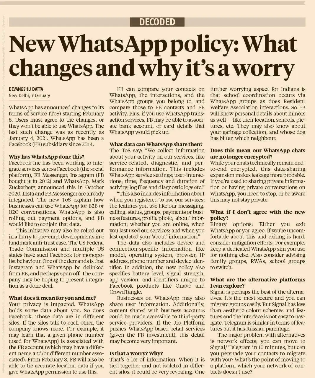 New WhatsApp Policy What changes and why it is a worry