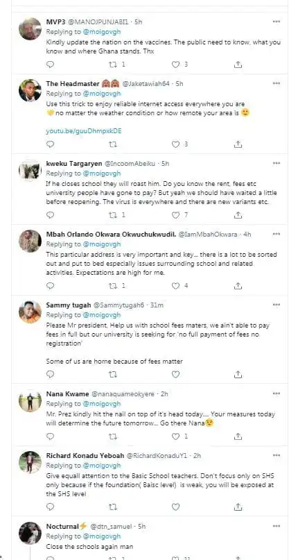 22nd National Address: Close down schools tops requests