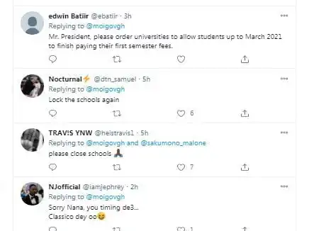 22nd National Address: Close down schools tops requests