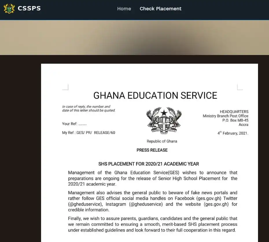 2020 SHS Placements delays - Are SHS1 Students going to school on March 10