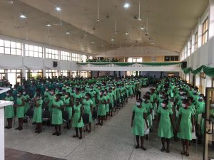 Students at the OLA College of Education 2021 Matriculation