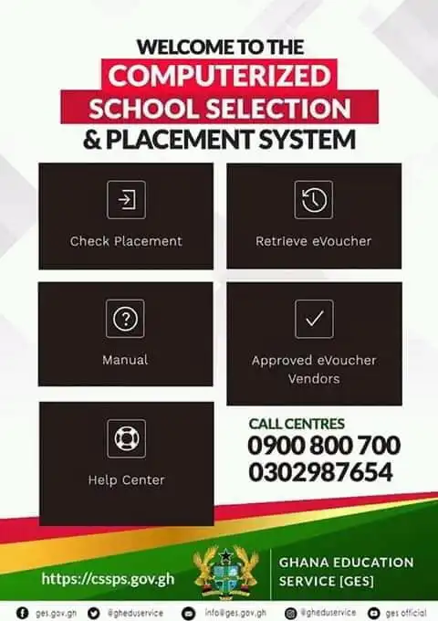 New UPDATE from GES on SCHOOL SELF PLACEMENT