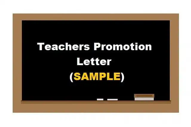Sample Teachers Promotion Application Letter