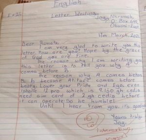 Ramatu, Attitude comes Before Beauty: Obuasi Kid's Letter Goes Viral