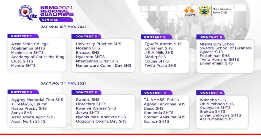 #NSMQ2021 #NSMQRegionals - Regional Qualifiers and Pairings Out 