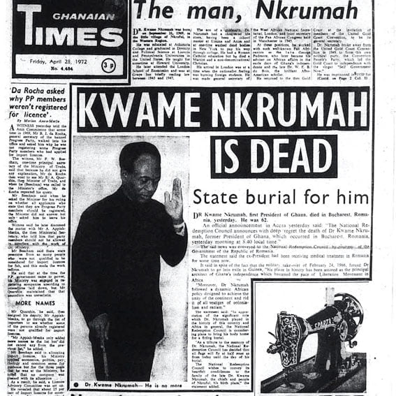 Kwame Nkrumah died with Ghana's Dreams