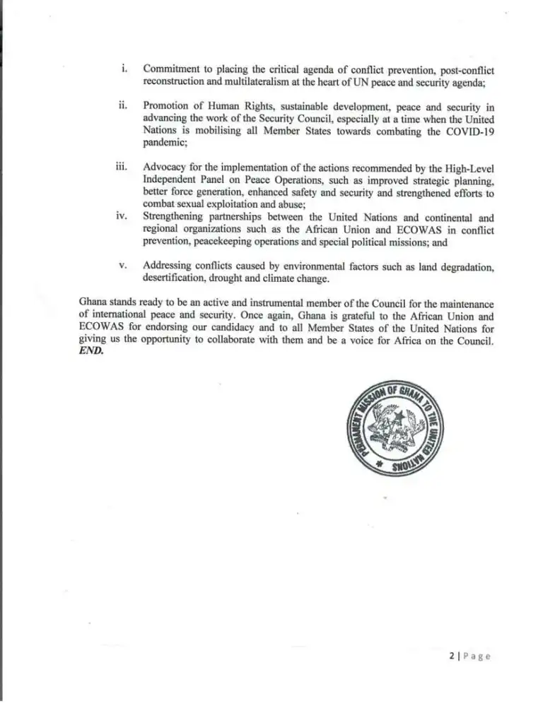 Ghana elected to UN Security Council