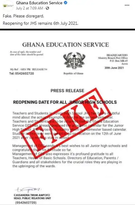 JHS to reopen on July 6th