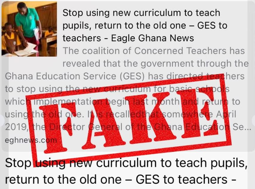 GES is incompetent Teachers hit had at GES' after stop using new curriculum is Fake Disclaimer 