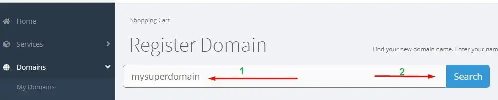 search new domain