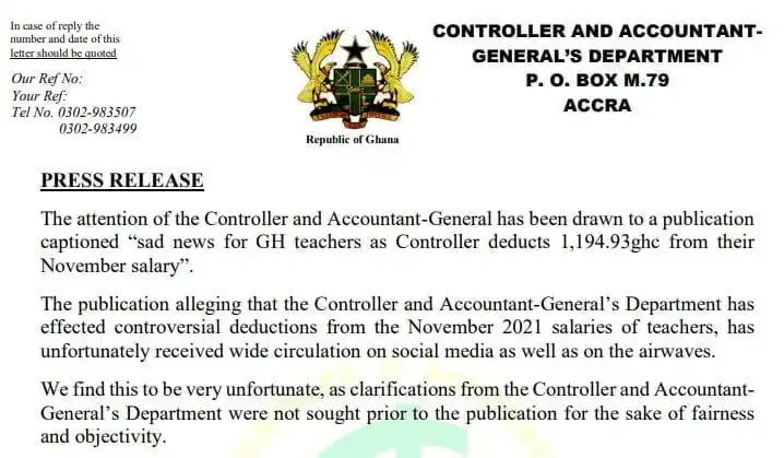 Teacher Unions, GES ordered deduction of Teacher Licensing Fee - CAGD