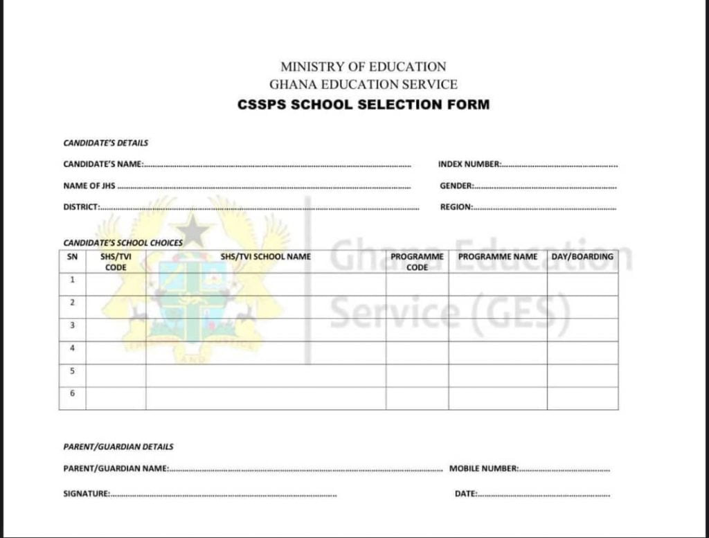 2023 SHS School Selection Form, Dos and Donts Plus School List (Download here) New Guidelines for 2021 School Selection for all BECE graduates out