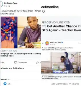 Teacher Kwadwo: If I get the chance, I'll never fight GES again | Facts Checked