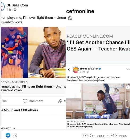 Teacher Kwadwo: If I get the chance, I'll never fight GES again | Facts Checked