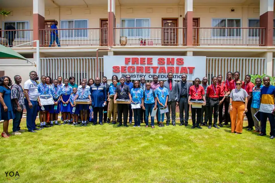 Winners of the 4th Virtual CoderZ Robotic Competition meet Dr. Yaw Osei Adutwum