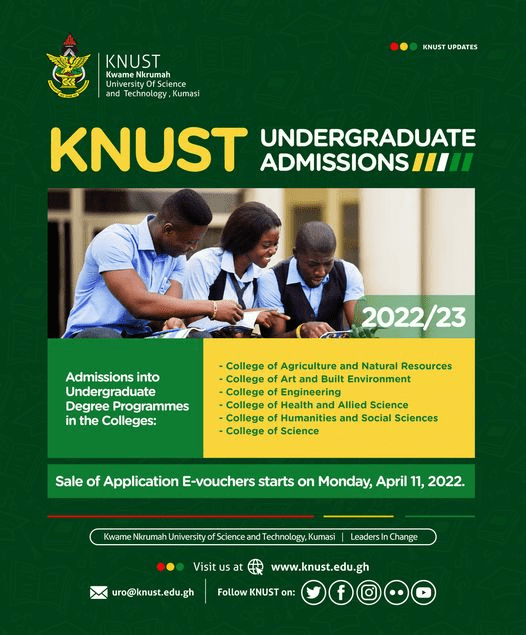 KNUST 20222023 Admissions into Undergraduate Programmes Open