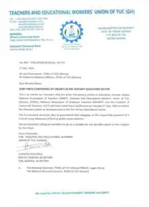 Press Conference by Pre Tertiary education unions on July 5 