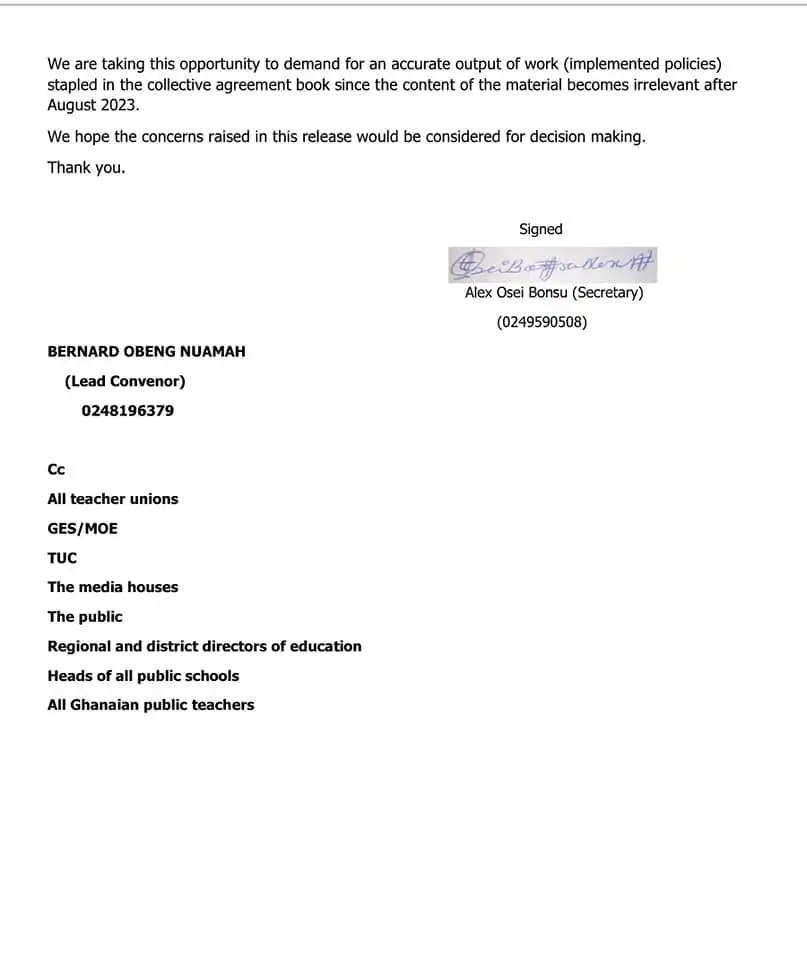 Teachers Declared Strike Action is “Selfish” the Coalition of Aggrieved Teacher Union Members We are not quitting the strike until the needful is done – CATUM to GES