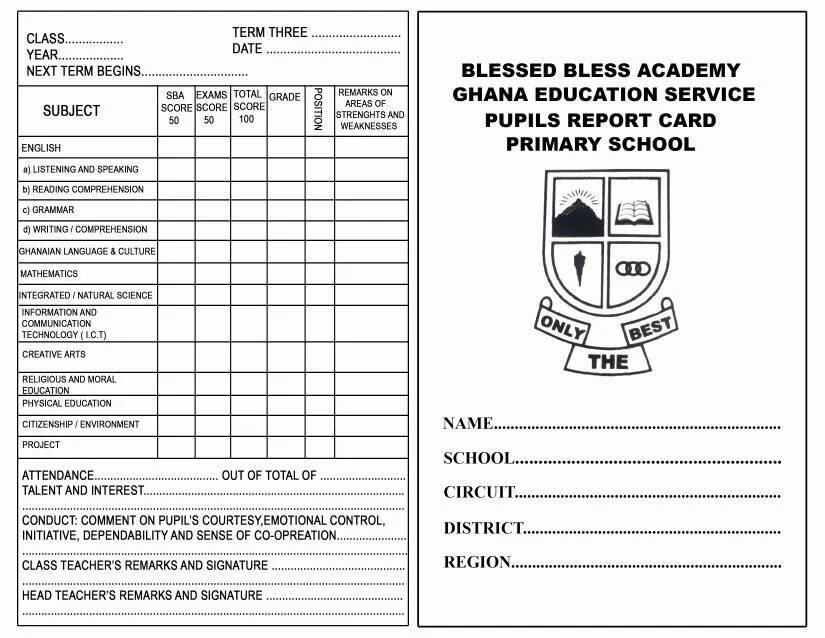 2024-2025 Report Card Grading, student’s attitude, interest and conduct samples for teachers