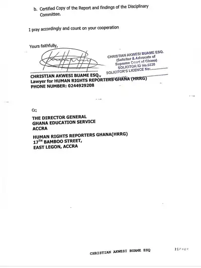 Produce Disciplinary committee Report on abused Annor Adjaye SHS - GES told