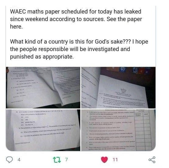 If you or WAEC think 2022 WASSCE did not leak, you are kidding yourself. EduWatch reveals how many 2022 WASSCE papers leaked. WASSCE 2022 Maths papers leaked - Students didn't leak, leave them