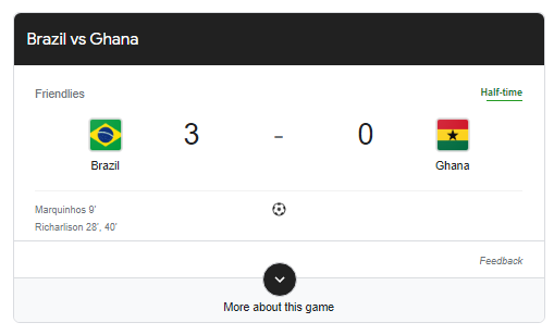 Brazil Out Classes Ghana in Qatar 2022 World Cup Friendly by 3-0