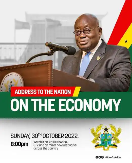 Akufo Addo to Address Ghanaians