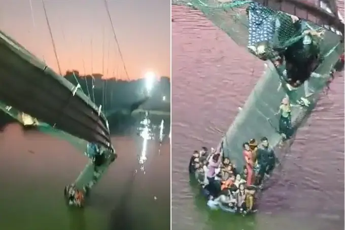 bridge collapsed in India