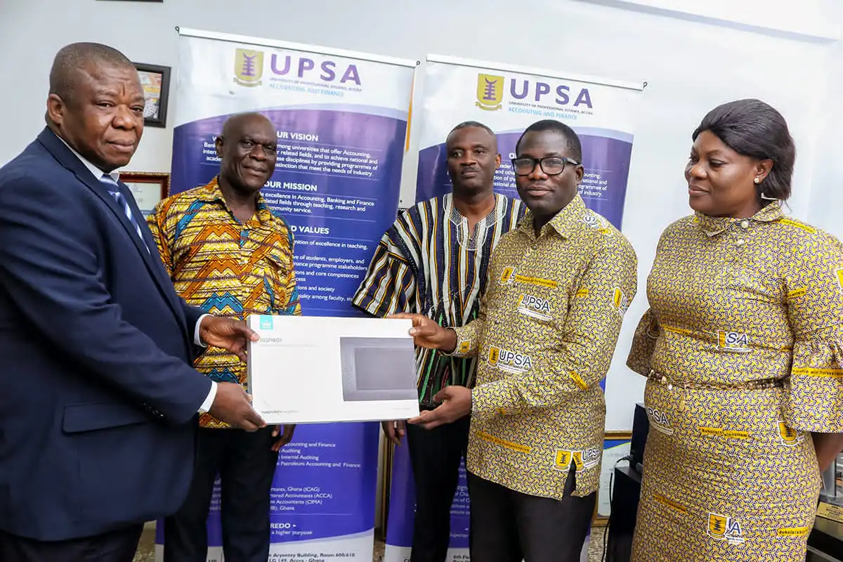ACCA and ICAG donate tablets to UPSA Faculty of Accounting and Finance. The Faculty has taken delivery of some 20 educational tablets