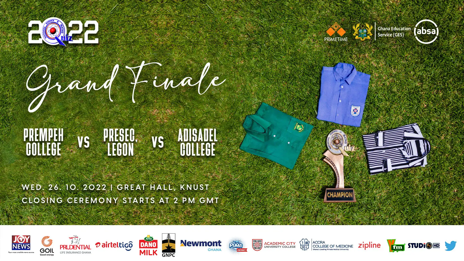 2022 #NSMQFinal: Who wears the crown? Prempeh, PRESEC or Adisco?