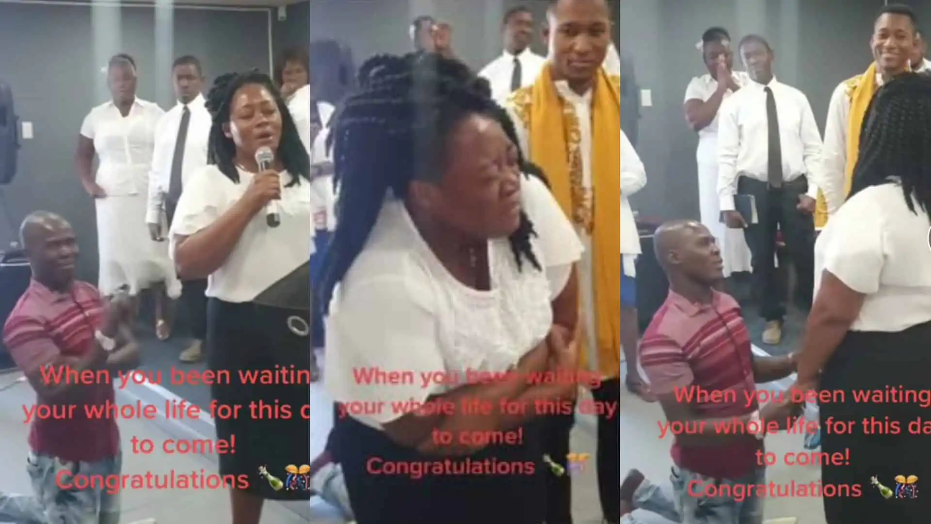 VIDEO: Lady Break Down In Tears As Man Proposes To Her In Church During Offering