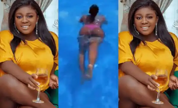 Tracey Boakye swimming video