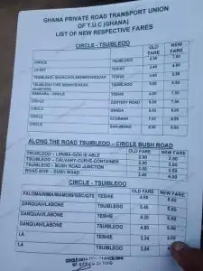 new transport fare