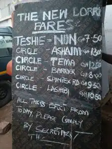 new transport fare