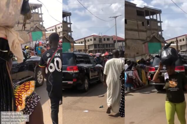traders hoot at President Akufo-Addo's convoy