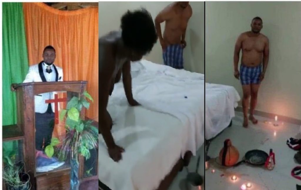 Husband catches pregnant wife in bed with pastor (Full Vide)