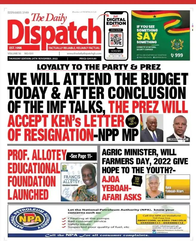 Top Newspaper Headlines for Today: Kuffour says Council of State is not fit for purpose
