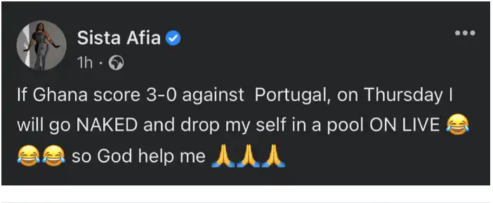 Ghana's game against Portugal