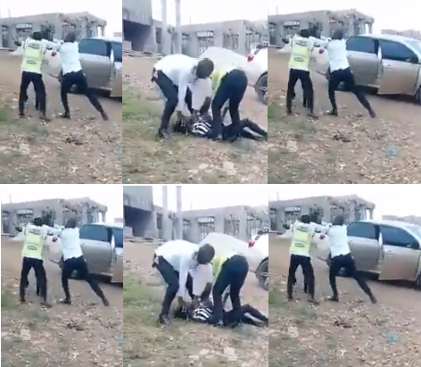 2 unprofessional police officer assault suspect in instant justice style (Video)