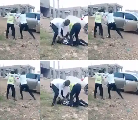 2 unprofessional police officer assault suspect in instant justice style (Video)