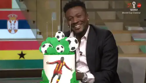 WATCH: Gyan gets 'Nigerian flag' birthday cake as Ghanaians fails to celebrate him