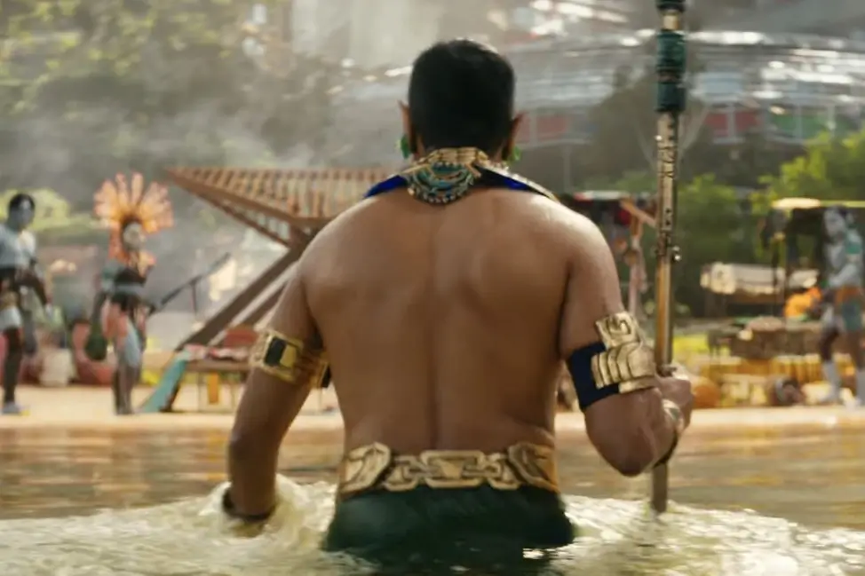 Tenoch Huerta as Namor rising from the water in Black Panther: Wakanda Forever Marvel Studios/YouTube