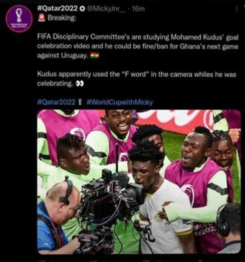 FIFA to ban Ghana’s Mohammed Kudus