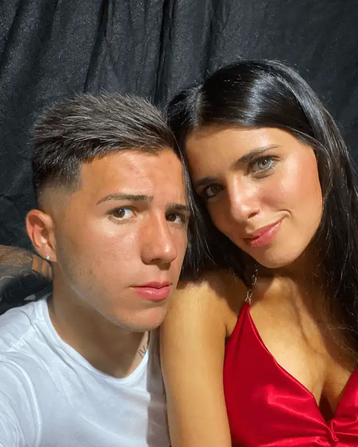 Enzo Fernandez with his girlfriend Valentina Cervantes.