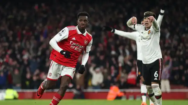 Eddie Nketiah against Manchester United