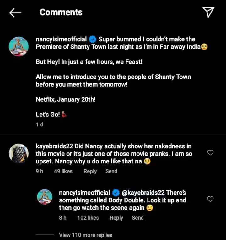 Nancy Isime breaks silence on going ‘totally naked’ in new movie