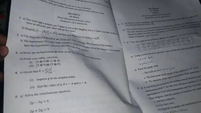 WASSCE 2023 Math Theory Pr2023 WASSCE Core Mathematicsactice Questions